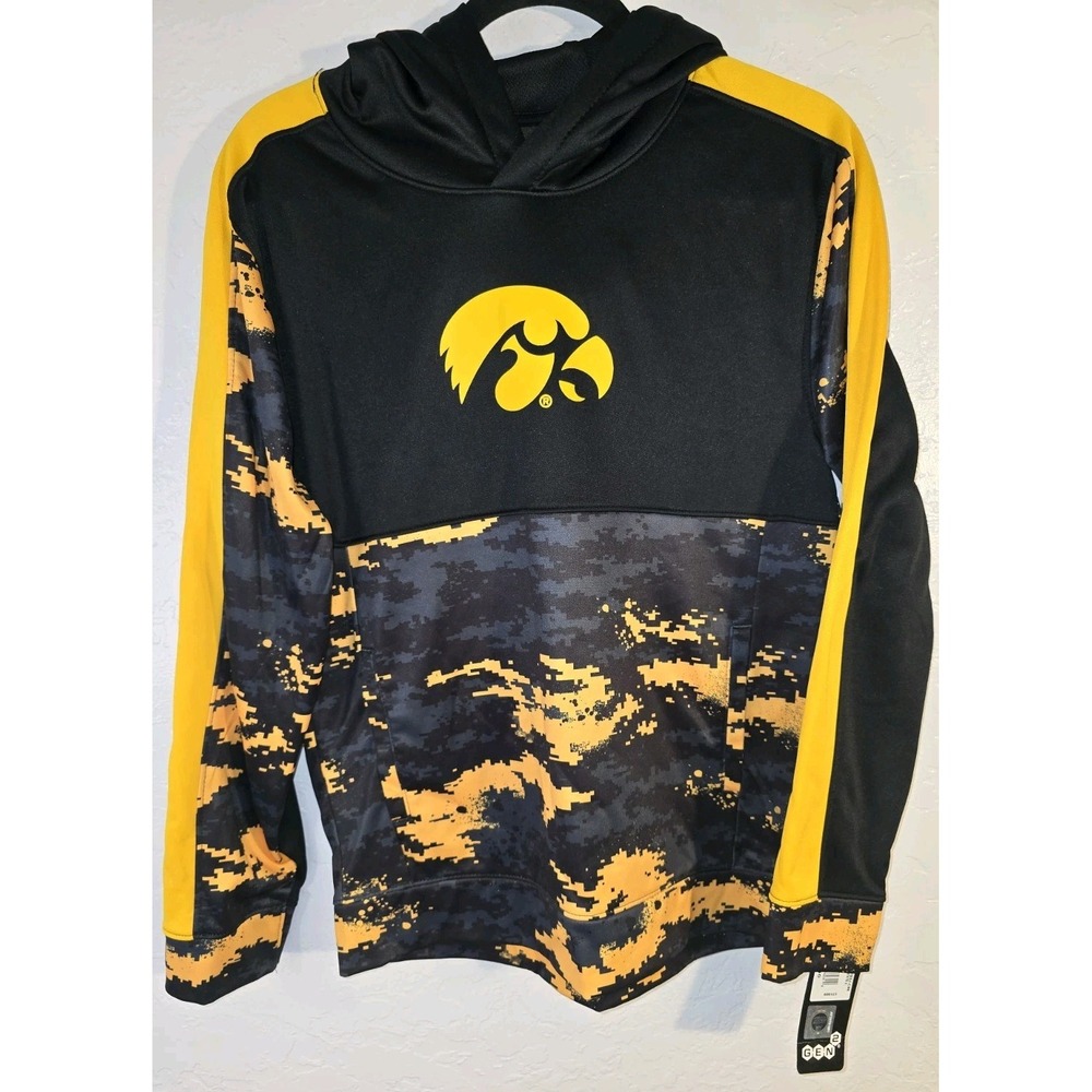 GEN 2 Iowa Hawkeyes Hoodie Sweatshirt Youth Medium 10/12 Black Polyester